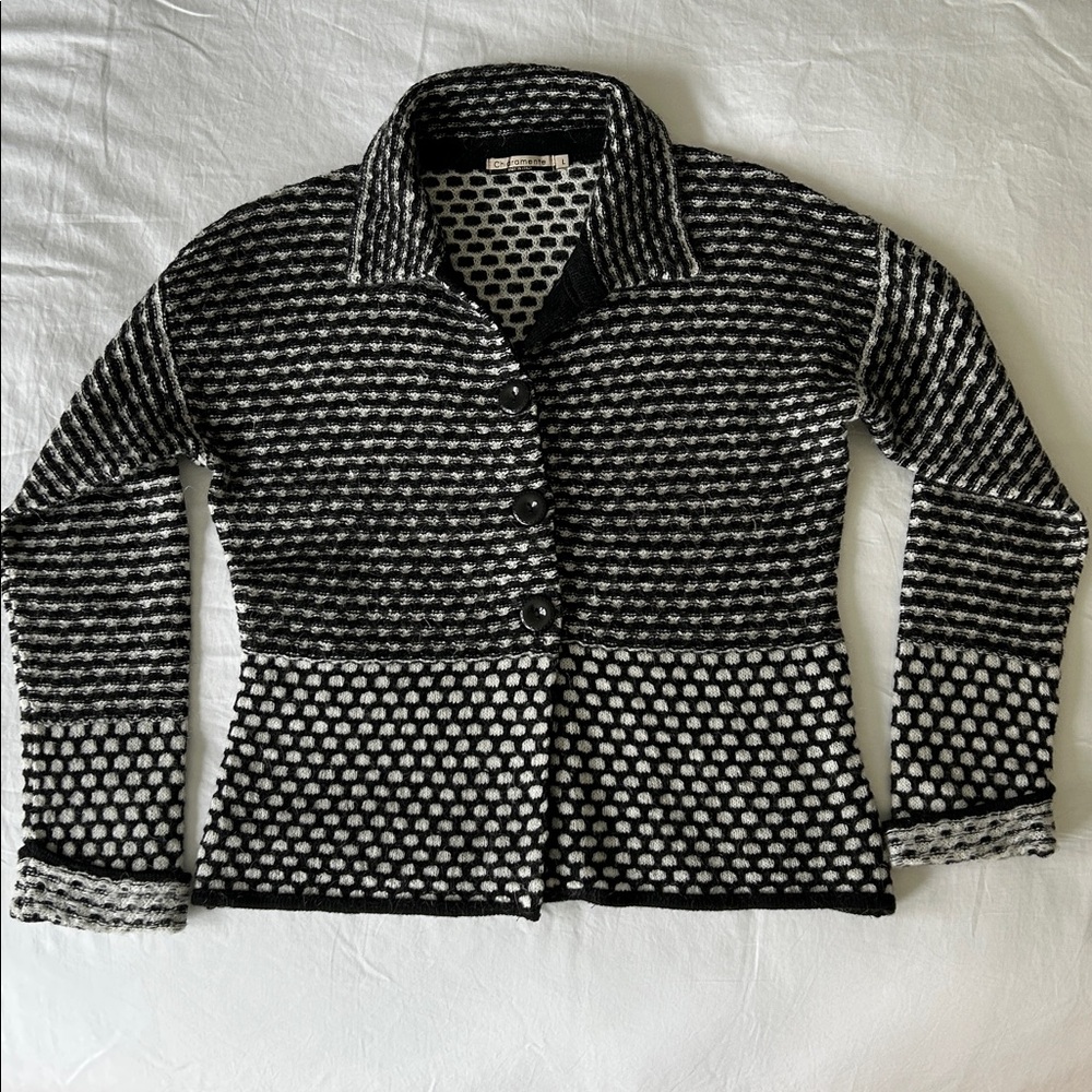 Italian Wool Blend Chiaramente Cardigan (L)